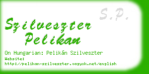 szilveszter pelikan business card